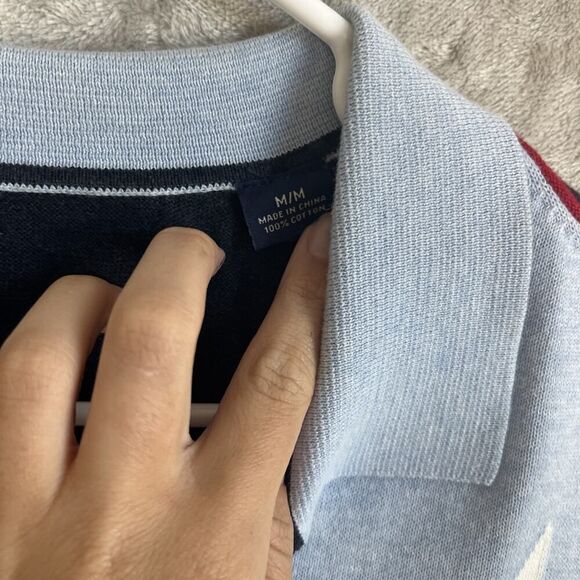 Tommy Bahama Men's Size M 100% Cotton Coast To Shore Sky Blue Polo Shirt - Picture 2 of 6